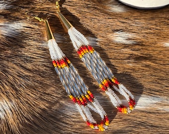 Chickasaw Beaded Dangle Earrings | Native Made Lightweight Jewelry