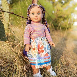 Native Ribbon Skirts for American Girl Dolls | Handmade Indigenous-Inspired Doll Clothing | 18-Inch Doll Outfit | Cultural Heritage Skirt image 3