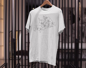 Minimalist Flower Line Art  Shirt - Nature Line Art T-Shirt - Aesthetic Line Art Top - Simple Line Art tee - Simple Flower Line Art Shirt