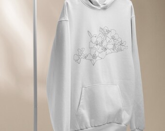 Women&#39;s Floral Hoodie | Playful, Cute, Fun, Minimalist, Women, Flower, Modern