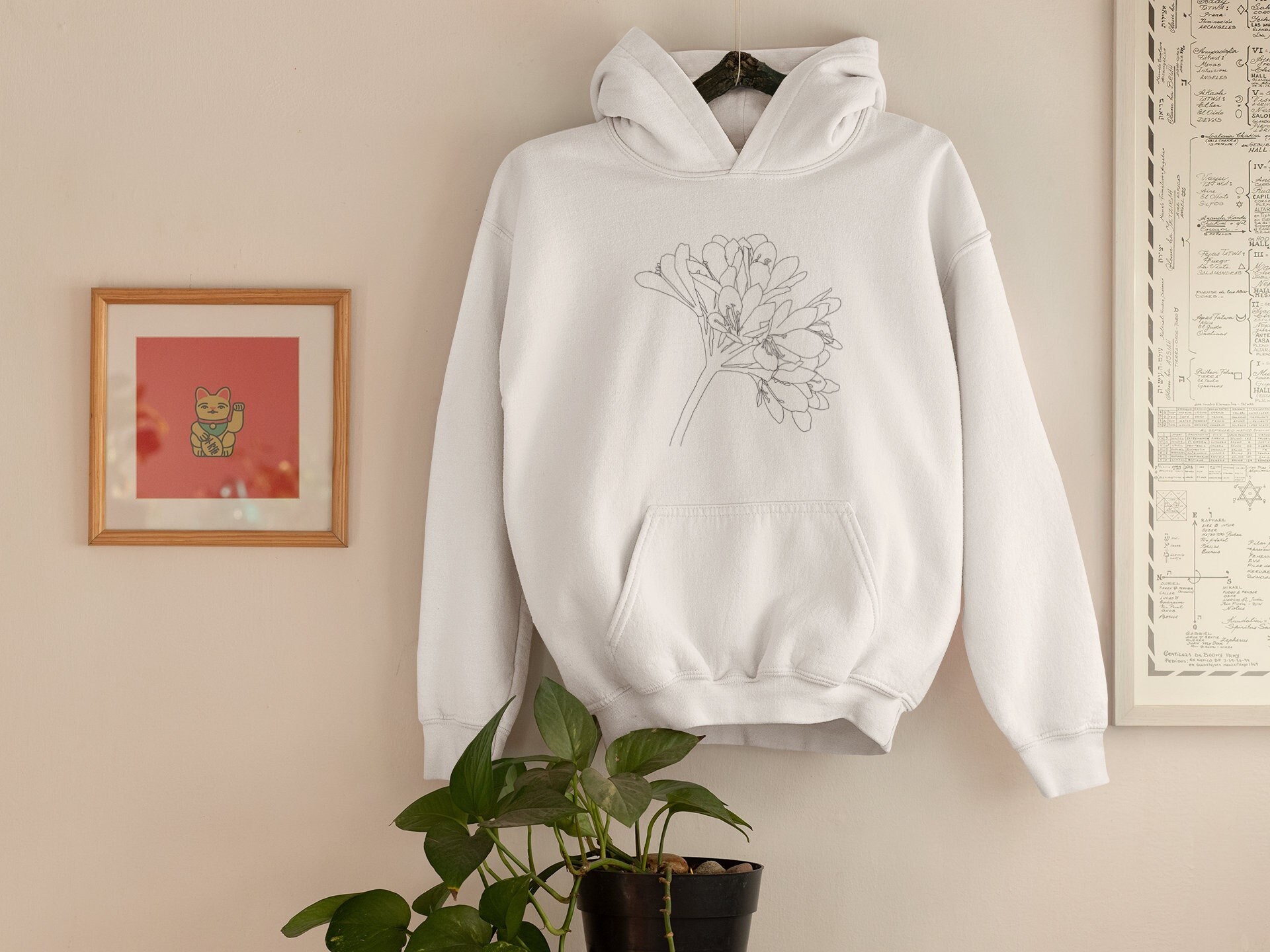 Women's Floral Hoodie | Playful, Cute, Fun, Minimalist, Women, Flower, Modern, Soft