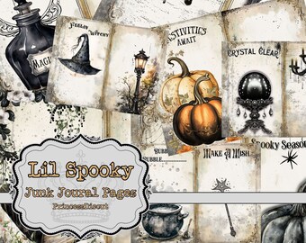 Grungy Halloween Junk Journal Paper: Vintage Printable Pages (Digital Download)