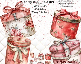 Fussy Cut Printable Stickers Digital Download | Junk Journal Ephemera Clipart, Scrapbooking Cardmaking Supplies, Cards