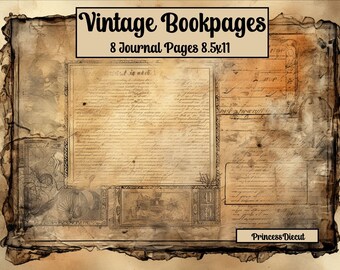 Vintage Buchseiten: Digitales Junk Journal Papier (Digitaler Download)