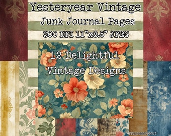 Pages imprimables du journal numérique indésirable d'antan | Arrière-plans pour documents éphémères vintage, couvertures de journaux, scrapbooking, papier artisanal et fabrication de cartes