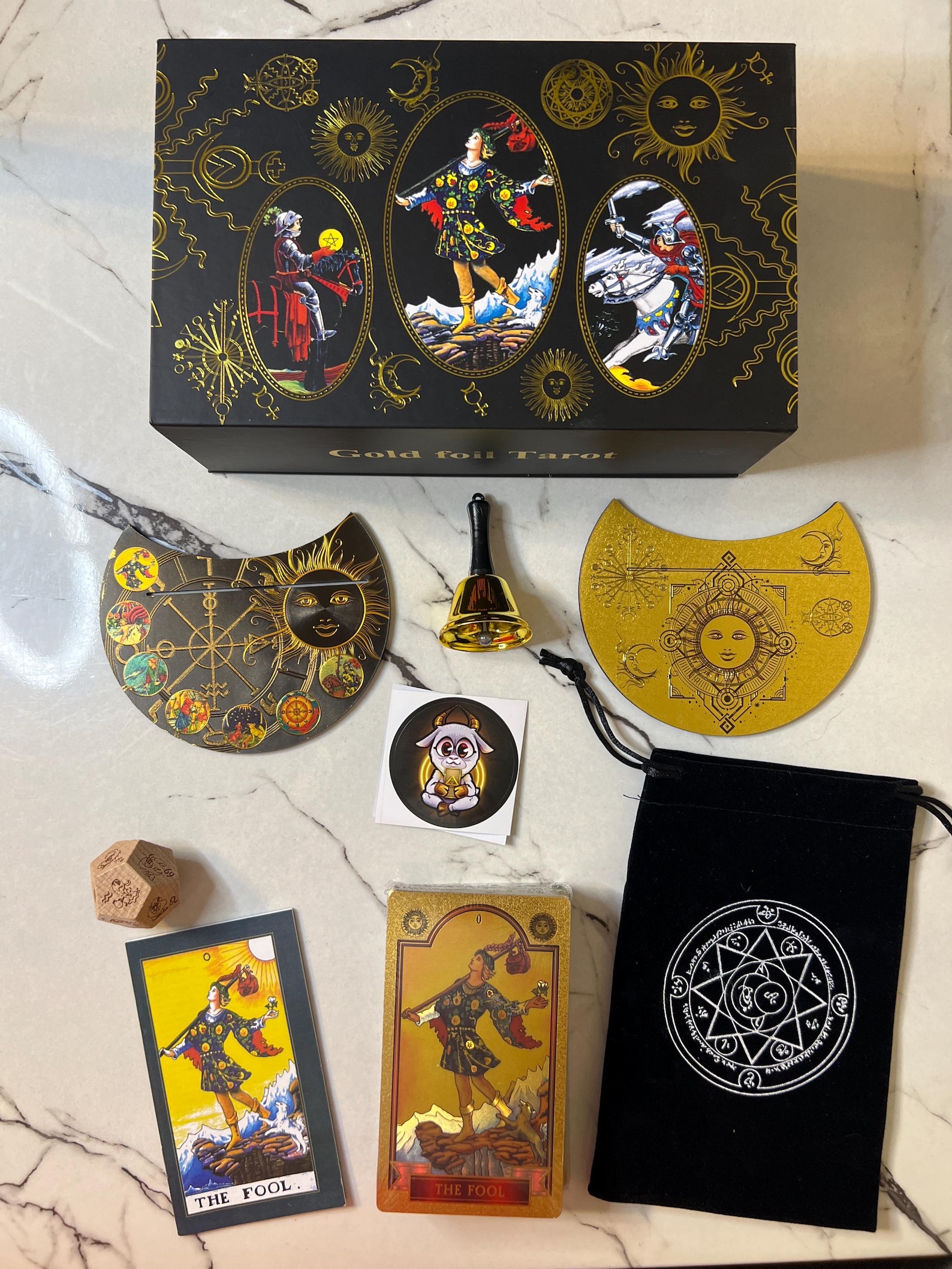 Deluxe Set - Gold Foil Rider Waite Tarot Deck W Booklet and Classic ...