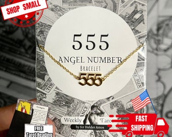 555 Angel Number Bracelet ~ Stainless Steel Amulet for Strength Harmony and Balance for Men and Women ~ Unisex Charm Gift Ideas