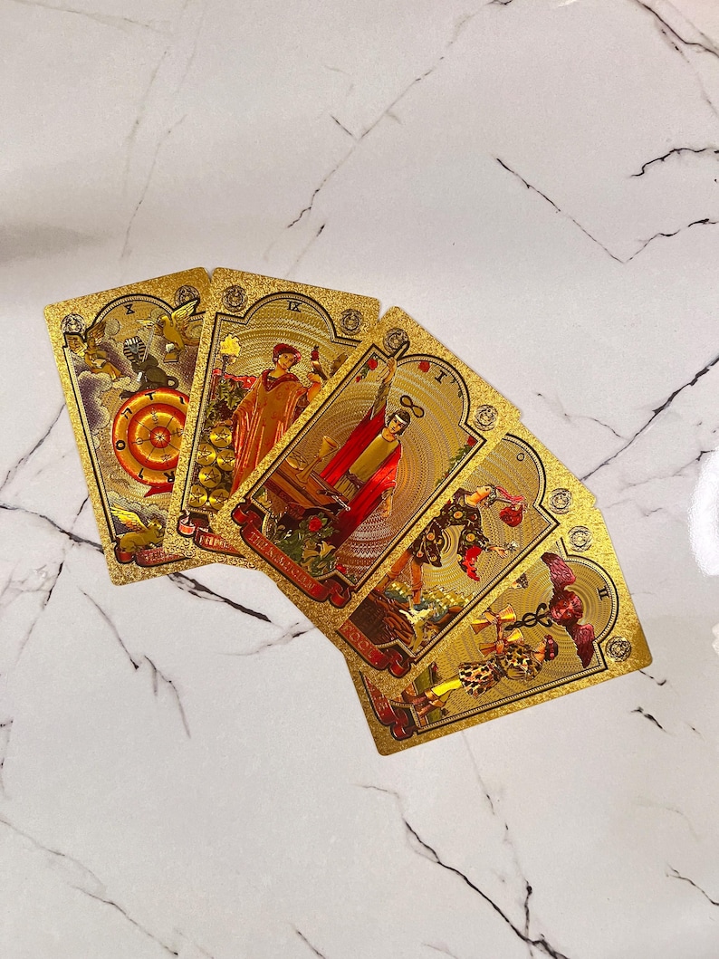 Gold Foil Rider Waite Tarot Deck With Booklet and Classic Original ...