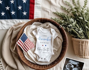 4th of July Pregnancy Announcement, Firecracker Baby Reveal (Digital Template)