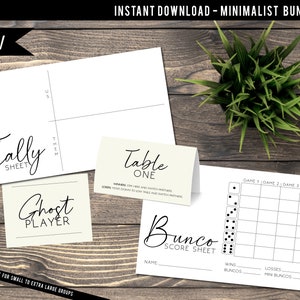 Minimalist Bunco Set - Instant Download - Huge Bundle For A Variety of Group Sizes/Preferences