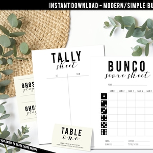 Modern/Simple Bunco Set - Instant Download - Huge Bundle For A Variety of Group Sizes/Preferences