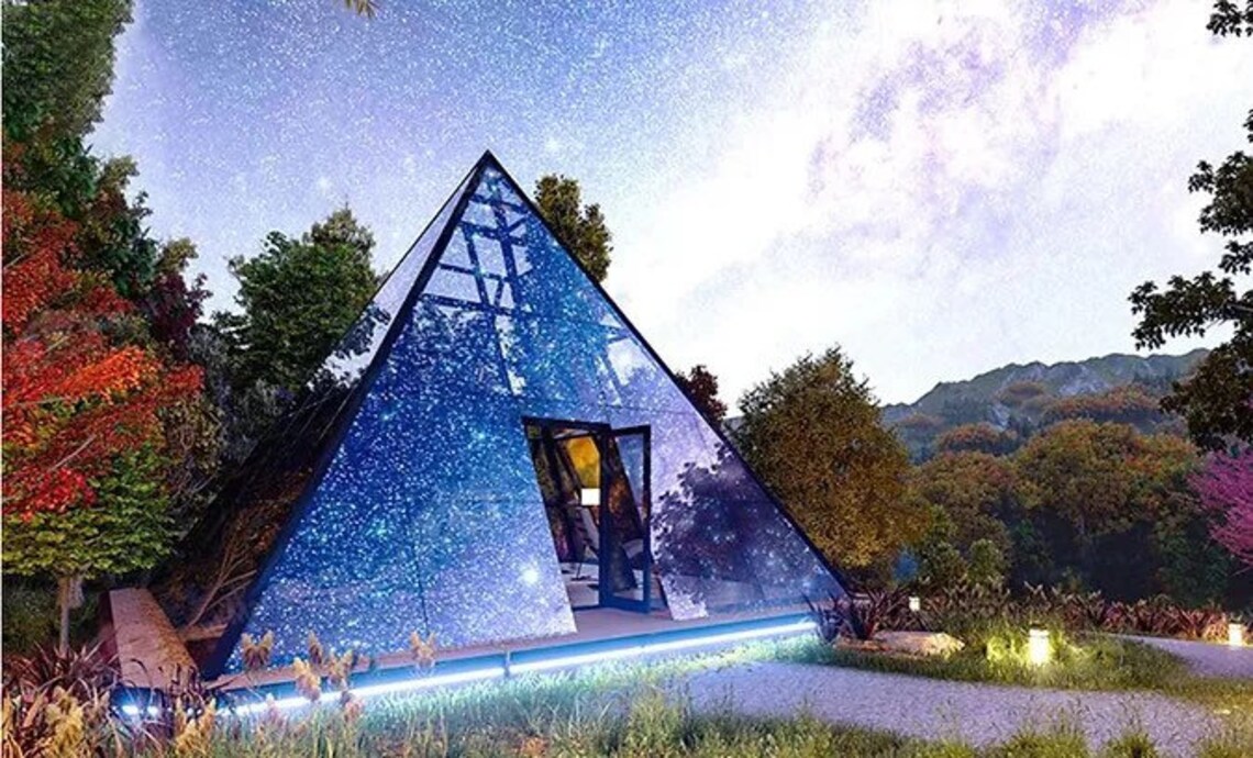 The Glass Pyramid Prefabricated House Greenhouse or Etsy