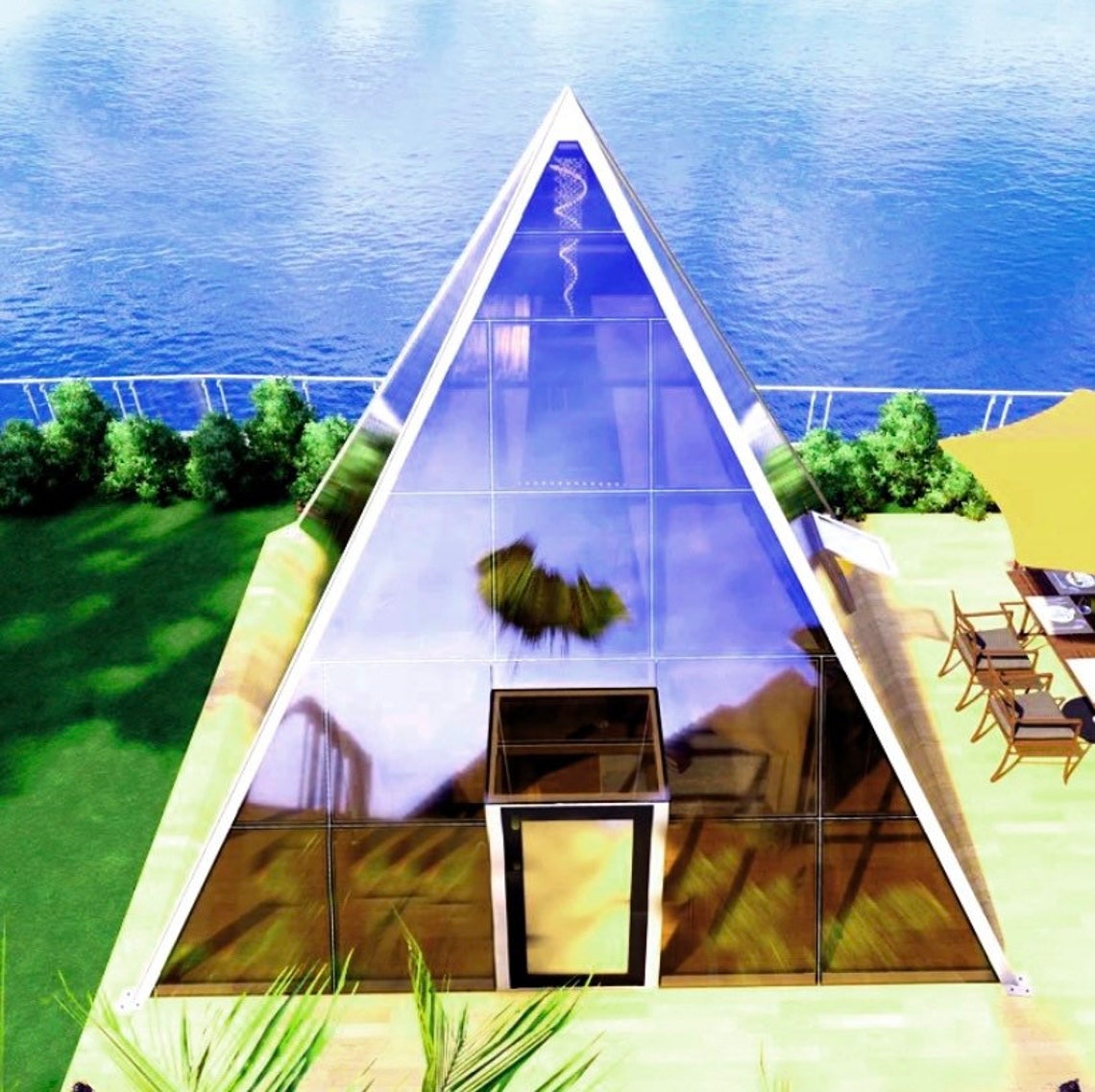 The Glass Pyramid Prefabricated House Greenhouse or Etsy