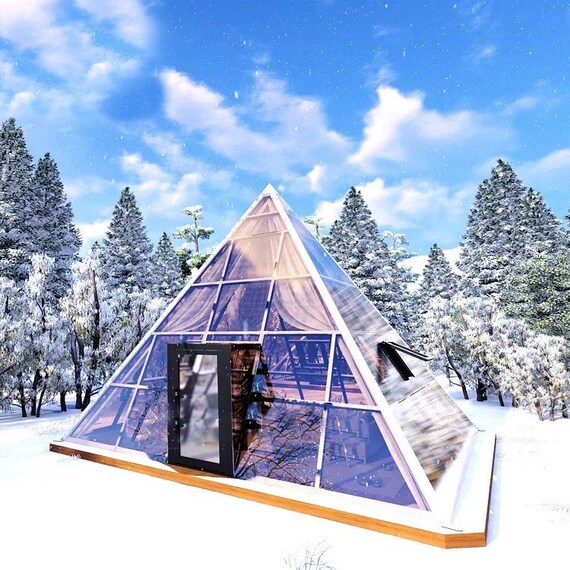 The Glass Pyramid Prefabricated House Greenhouse or Etsy