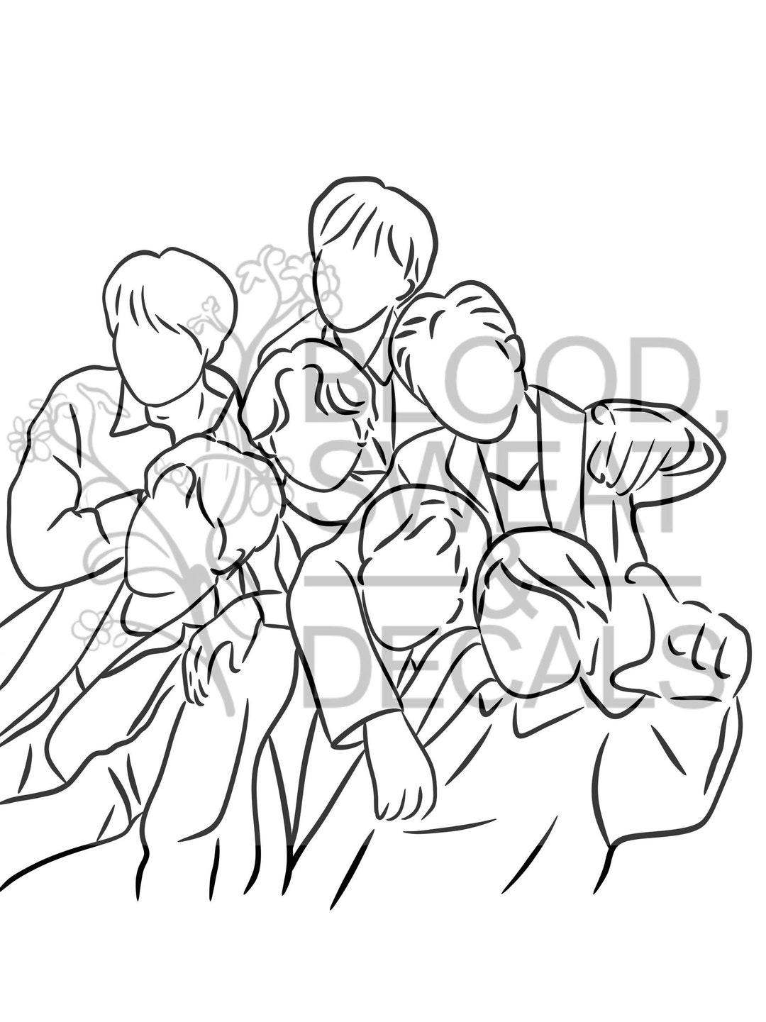 OT7 BTS Line Art for Cricut/silhouette Etsy Australia