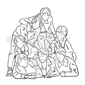 BTS OT7 Line Art for Cricut/Silhouette