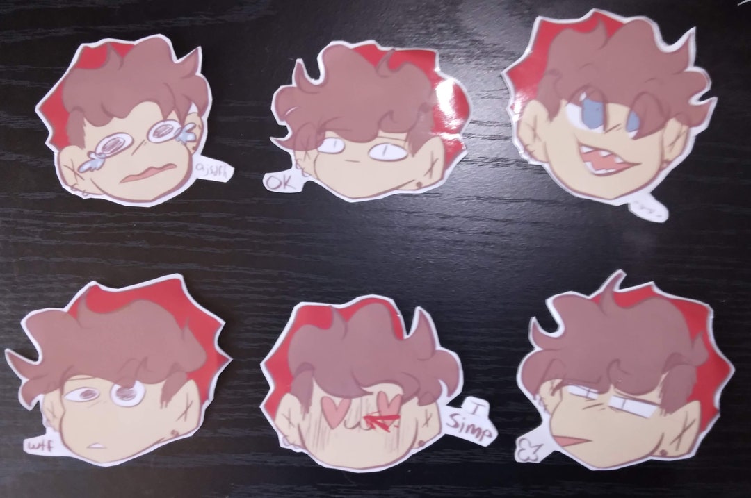 Expressionless Chibi Sticker Personalized Expressions 6 Piece Sticker Set - Etsy