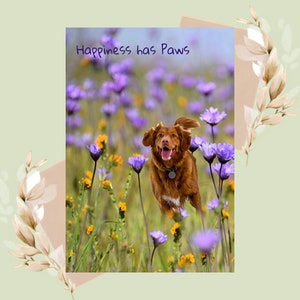 Running Happiness, Printable image files, Joyful Wall Art featuring a dog and a doggy motto.