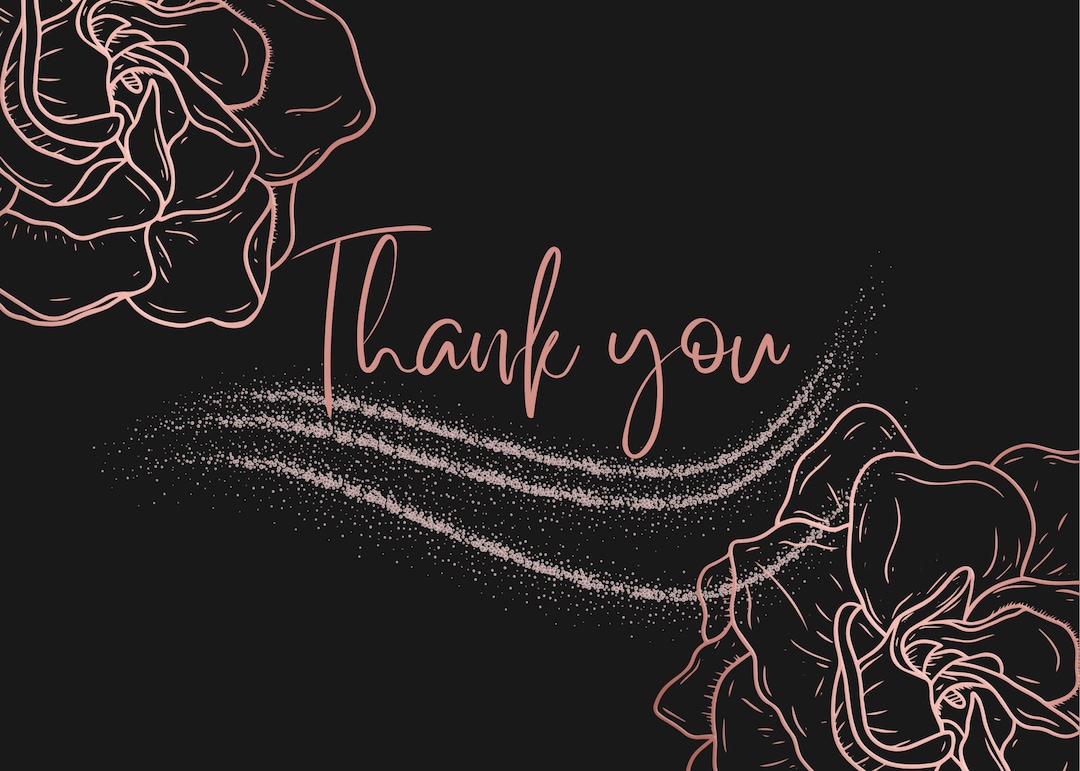Editable Rose Gold Thank You Card | DIY Canva Template | Abstract Rose ...