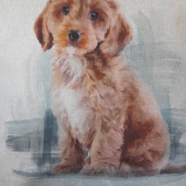 Handgemachte 18x18 Zoll Cockapoo Hunde Kissenhülle Leinen Look