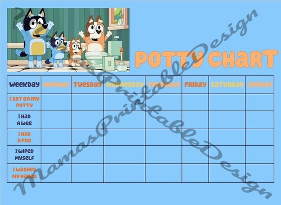 Bluey Potty Training Chart Digital Download Printable - Etsy