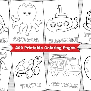 400 Printable Coloring Pages For Kids, Preschoolers, Coloring Book Coloring Page Preschool Kindergarten Homeschool Printable