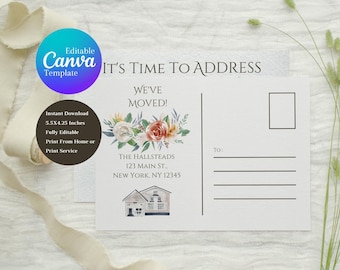 Moving Announcement Postcards for New Homeowners, Change of Address Cards that are Editable