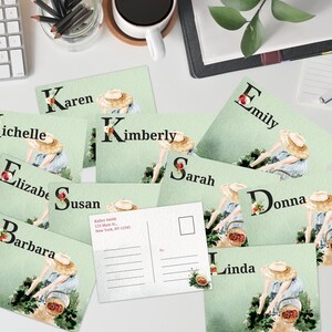 Ensemble des 20 meilleurs noms de cartes postales aux fraises, modèle canva, impression numérique, correspondants, cottagecore, fraises, modifiable, 5,5 x 4,25 pouces