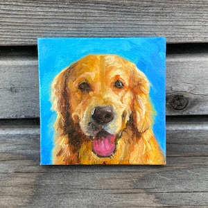 Pintura de perro personalizada / Pintada a mano / Pintura al óleo a partir de una foto / Mini retrato de mascota / Retrato personalizado de mascota / Regalo para amantes de los perros / Retrato de perros