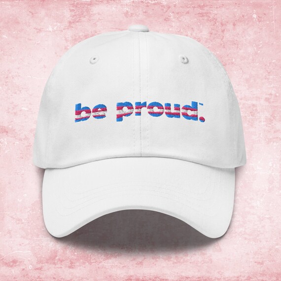 Transgender Striped "Be Proud" Classic Dad Hat | Trans Pride Embroidered Hat | LGBTQ Coming Out Gift | Transgender Pride Baseball Cap