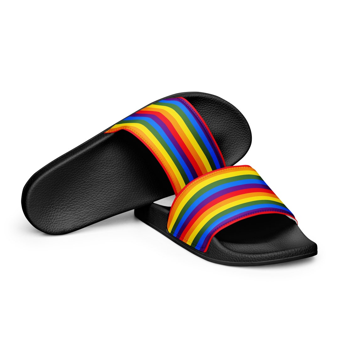 Women s Rainbow Striped Slide Sandals Pride Shoes Etsy women-s-rainbow-striped-slide-sandals-pride-shoes-etsy