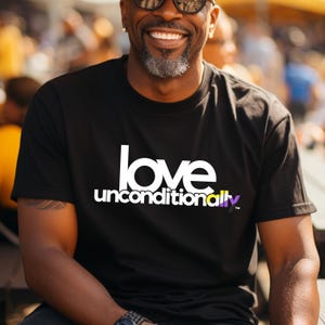Nonbinary Ally "Love Unconditionally" Unisex T-shirt | LGBTQ+ Support Tees | Enby Pride Shirt | Subtle Pride Apparel | Gift for Proud Ally
