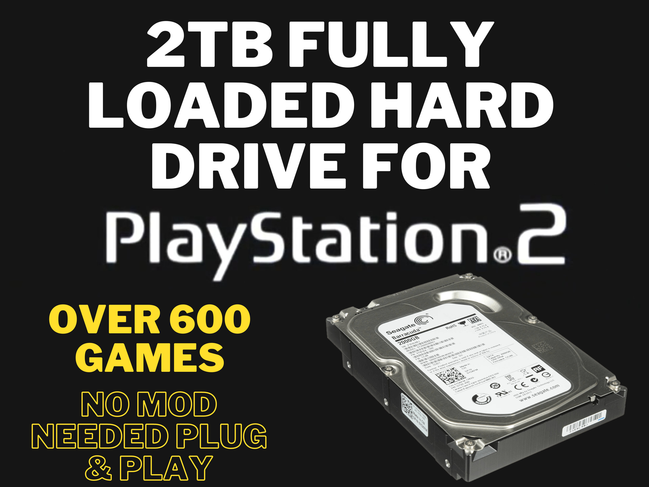 Playstation 2 PS2 Preloaded 2TB Free Mcboot Hard Drive ready - Etsy UK