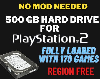 500GB Fully Loaded PS2 Games Hard Drive HandMade