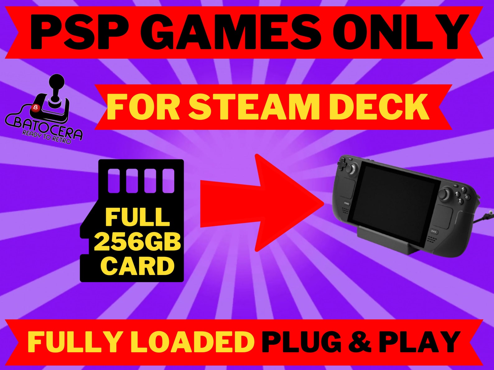 Steam Deck 256GB PSP GAMES Only Card Plug N Play Handmade - Etsy
