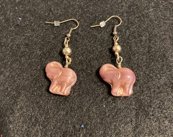 Pink Elephants Earrings