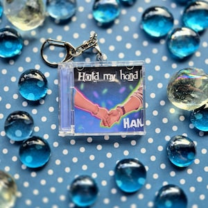 Stray Kids Han Jisung Hold My Hand handgemachter Mini-CD-Schlüsselanhänger mit NFC