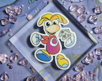 Figurine Lapin Crétins Rayman Raving Rabbids - UbiArt 2006 - Vinyle Promo - Boîte Abîmée