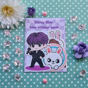 Stray Kids Vinyl-Aufkleber matt Lee Weiß Bias Pack - 4 Aufkleber