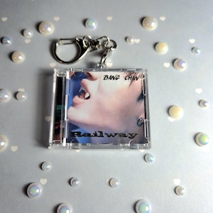 Stray Kids Bang Chan Railway handmade mini CD keychain with NFC