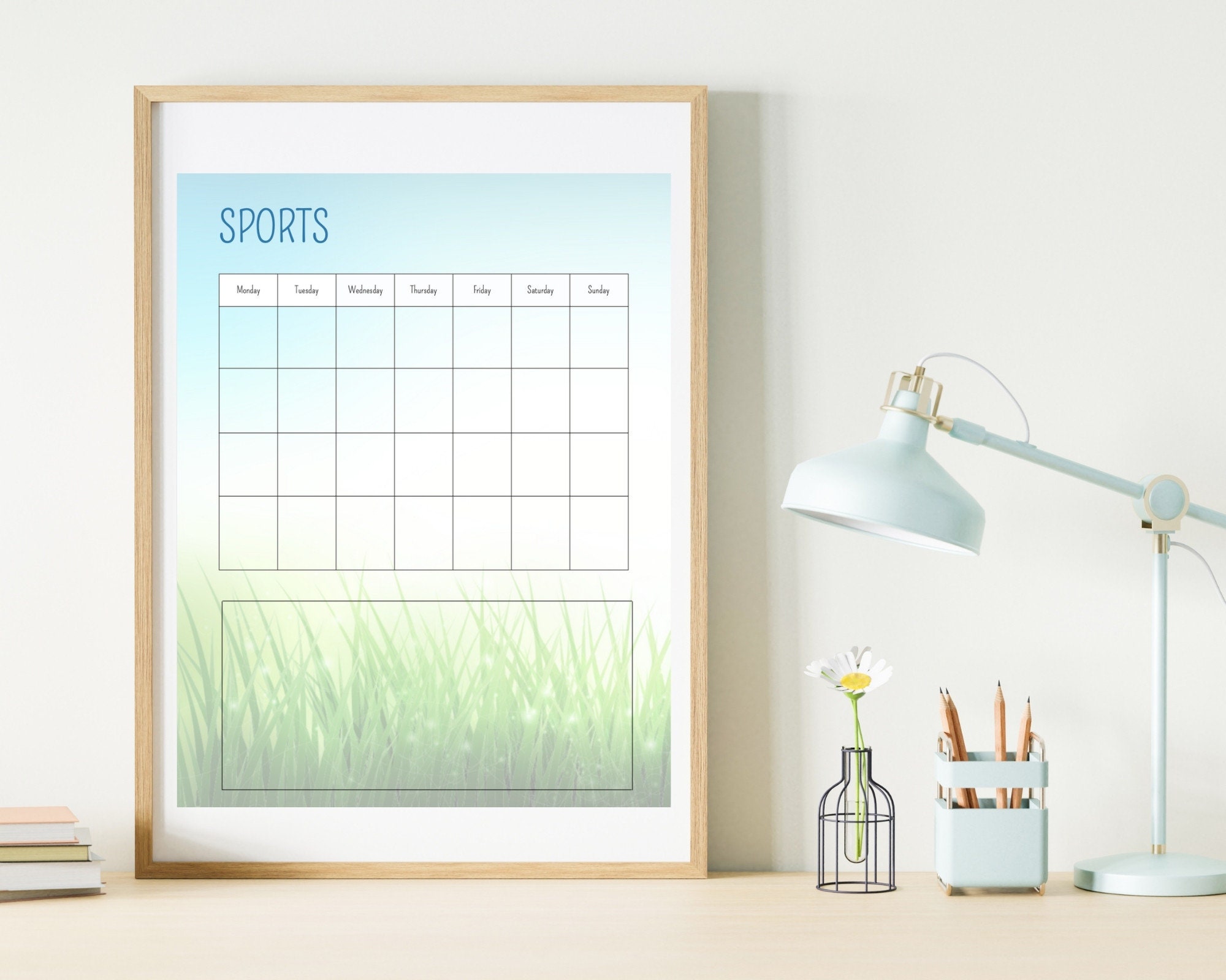 Sports Themed Printable Calendar - Etsy