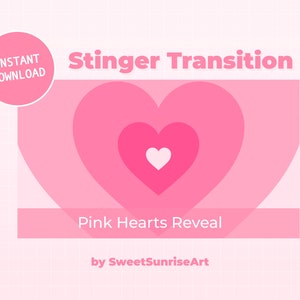 Herz Stinger Übergang Twitch | OBS Transition Streamlab Transition Overlay | Animiertes Video | Einfache minimale dynamische | Digitaler Download