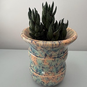 Vintage Studio Tropfglasur Übertopf | Erdfarbener Boho Keramiktopf