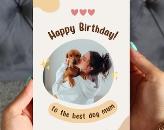 Dog Mum Birthday Card, Birthday Card From the Dog, Personalised Dog ...