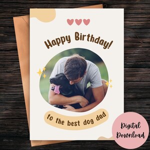 Personalisierte Hunde-Papa-Geburtstagskarte, individuelle Foto-Geburtstagskarte vom Hund, druckbare Hunde-Papa-Karte, Karte für Hunde-Papa, Hunde-Papa-Geburtstagsgeschenk