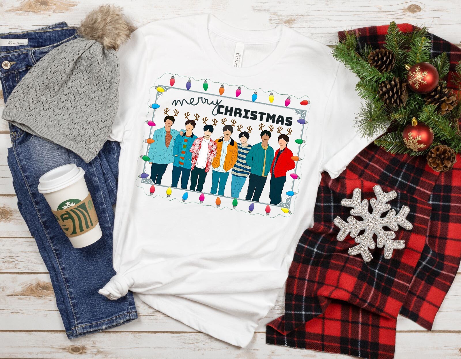 Bangtan Christmas Shirt, Christmas Korean Group Shirt