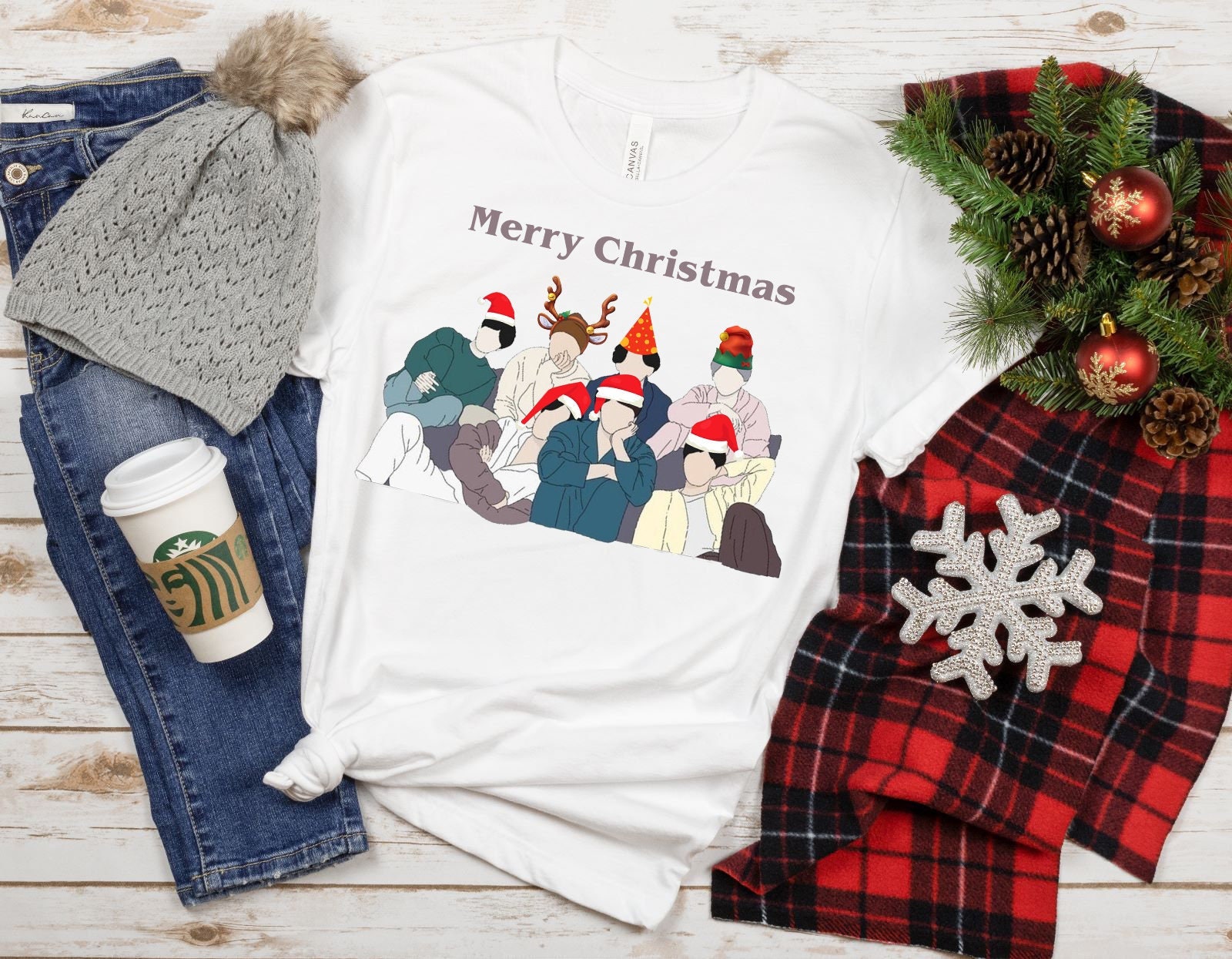 Bangtan Christmas Shirt, Christmas Korean Group Shirt