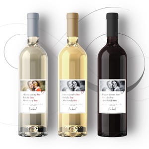 Totally fine | Friendship | Personalized Editable Custom Wine Label | Photo Wine Label Template | Minimalist | Digital Download | Printable