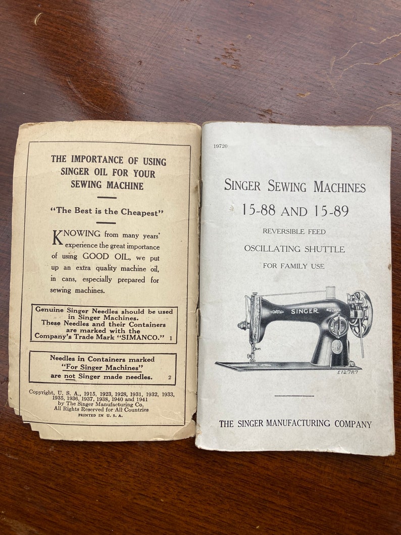 1941 Singer Sewing Machine 1588 Etsy