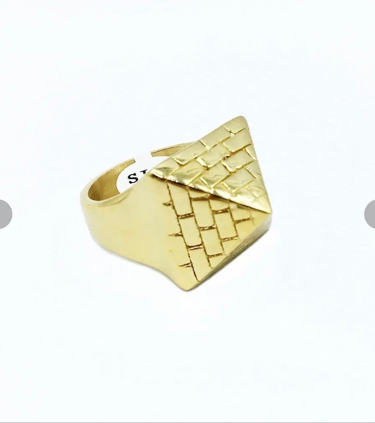 Men s Gold Excellent Cut Pyramid Ring for Gents Etsy Australia